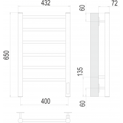 Полотенцесушитель Terminus Аврора П6 400х650 электро