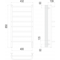 Полотенцесушитель Terminus Евромикс П8 400х850 электро
