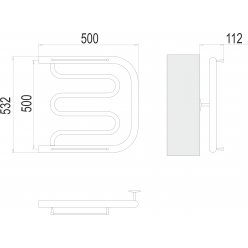 Полотенцесушитель Terminus «Фокстрот» 500x500
