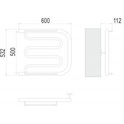 Полотенцесушитель Terminus «Фокстрот» 500х600