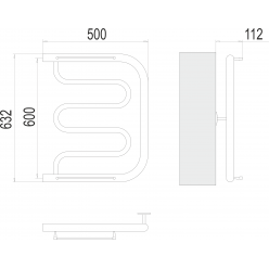 Полотенцесушитель Terminus «Фокстрот» 600х500