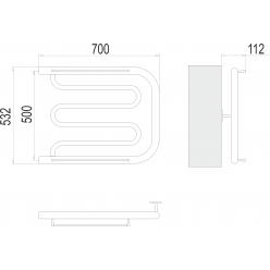 Полотенцесушитель Terminus «Фокстрот» 500х700