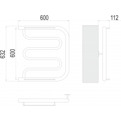 Полотенцесушитель водяной TERMINUS Фокстрот 600x632 бесшовный