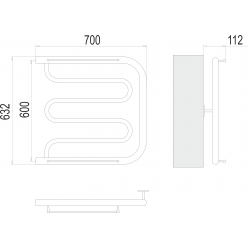 Полотенцесушитель водяной TERMINUS Фокстрот 700x632 бесшовный