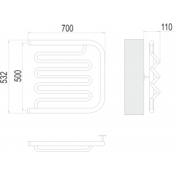 Полотенцесушитель Terminus «Фокстрот Лиана» 500х700