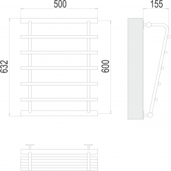 Полотенцесушитель Terminus «Каскад» П5 600х500