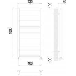 Полотенцесушитель Terminus «Контур» П9 400х1000