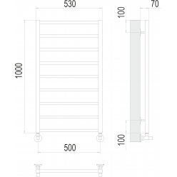 Полотенцесушитель Terminus «Контур» П9 500х1000