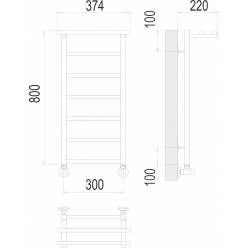 Полотенцесушитель Terminus «Контур с/п» П7 300х800