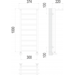 Полотенцесушитель Terminus «Контур с/п» П9 300х1000