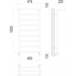 Полотенцесушитель Terminus «Контур с/п» П9 400х1000