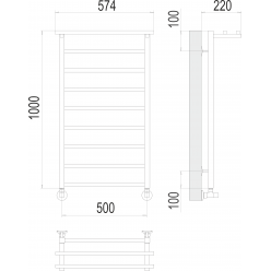 Полотенцесушитель Terminus «Контур с/п» П9 500х1000