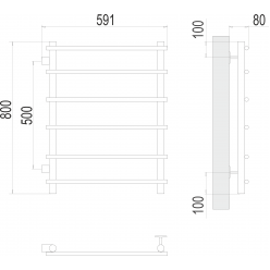 Полотенцесушитель Terminus Квинта П6 500х800 бп500
