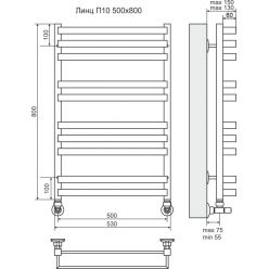 Полотенцесушитель “Terminus” Линц П10 500х800