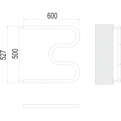 Полотенцесушитель Terminus М-образный 26,9 500х600