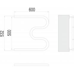 Полотенцесушитель Terminus М-образный 32 500х600