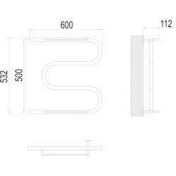 Полотенцесушитель Terminus М-образный с полкой 500х600