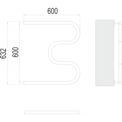 Полотенцесушитель Terminus М-образный 32 600х600