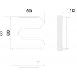 Полотенцесушитель Terminus М-образный с полкой 600х600
