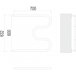 Полотенцесушитель Terminus М-образный 32 600х700