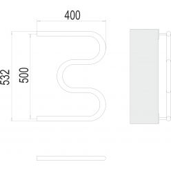 Полотенцесушитель водяной TERMINUS М-образный 400x532 бесшовный