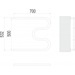 Полотенцесушитель водяной TERMINUS М-образный 700x532 бесшовный