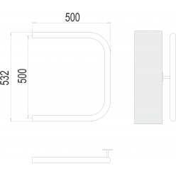 Полотенцесушитель Terminus П-образный 500х500