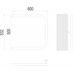 Полотенцесушитель водяной Terminus П-образный 600x532 бесшовный