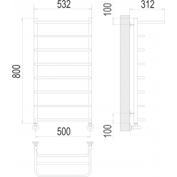 Полотенцесушитель Terminus «Полка» П8 500х800