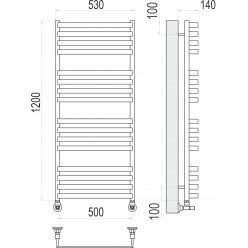 Полотенцесушитель Terminus «Рид» П16 500х1200