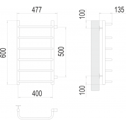 Полотенцесушитель Terminus «Стандарт» П6 400х600 бп500