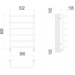 Полотенцесушитель Terminus «Стандарт» П6 500х600