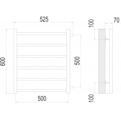 Полотенцесушитель Terminus «Вега» П6 500х600 бп500