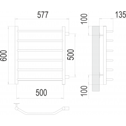 Полотенцесушитель Terminus «Виктория» П6 500х600 бп500