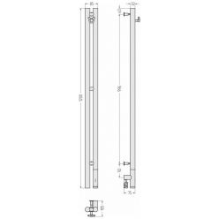 Полотенцесушитель электрический Сунержа Нюанс 3.0 1200, 15-5843-1253, высота 120 см, ширина 10 см, диммер справа, цвет темный титан муар