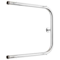 Полотенцесушитель водяной Стилье П-образный 00012-5050, с полочками, 1 дюйм, высота 50 см x ширина 50 см, хром