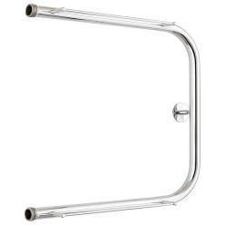 Полотенцесушитель водяной Стилье П-образный 00012-5050, с полочками, 1 дюйм, высота 50 см x ширина 50 см, хром