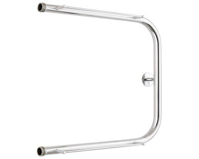 Полотенцесушитель водяной Стилье П-образный 00012-5050, с полочками, 1 дюйм, высота 50 см x ширина 50 см, хром