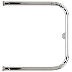 Полотенцесушитель водяной Стилье П-образный 00012-5050, с полочками, 1 дюйм, высота 50 см x ширина 50 см, хром