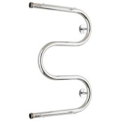 Полотенцесушитель водяной Стилье М-образный 00014-6040, с полочками, 1 дюйм, высота 60 см x ширина 40 см, хром