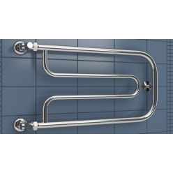 Полотенцесушитель водяной Стилье Дуэт 00010-3265, резьба-cгон 1 дюйм, высота 32 см x ширина 65 см, хром