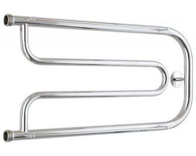 Полотенцесушитель водяной Стилье Дуэт 00015-3265, с полочками, 1 дюйм, высота 32 см x ширина 65 см, хром