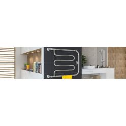 Полотенцесушитель водяной Стилье Тандем 00016-6060, с полочками, 1 дюйм, высота 60 см x ширина 60 см, хром