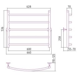 Полотенцесушитель водяной Стилье Универсал-50 00650-6060, высота 60 см x ширина 60 см, хром