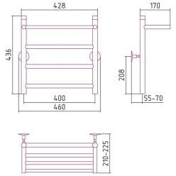 Полотенцесушитель водяной Стилье Универсал-54 00654-5040, с полкой, высота 50 см x ширина 40 см, хром