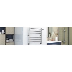 Полотенцесушитель водяной Стилье Универсал-57 00657-8050, с полкой, высота 80 см x ширина 50 см, хром