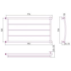 Полотенцесушитель водяной Стилье Минор 0602, 00602-5010, 1 дюйм, высота 50 см x ширина 100 см, хром