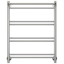 Полотенцесушитель водяной Стилье Версия-H1 00621-8060, с полкой, 3/4 дюйма накидные гайки, высота 80 см x ширина 60 см, хром