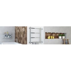 Полотенцесушитель водяной Стилье Версия-КБ 00630-6050, 1 дюйм, высота 60 см x ширина 50 см, боковое подключение 60 см, хром