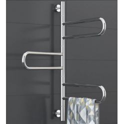 Полотенцесушитель электрический Стилье Формат 50 ПВ 00550-0830, 3 поворотные полки, высота 80 см x ширина 50 см, хром